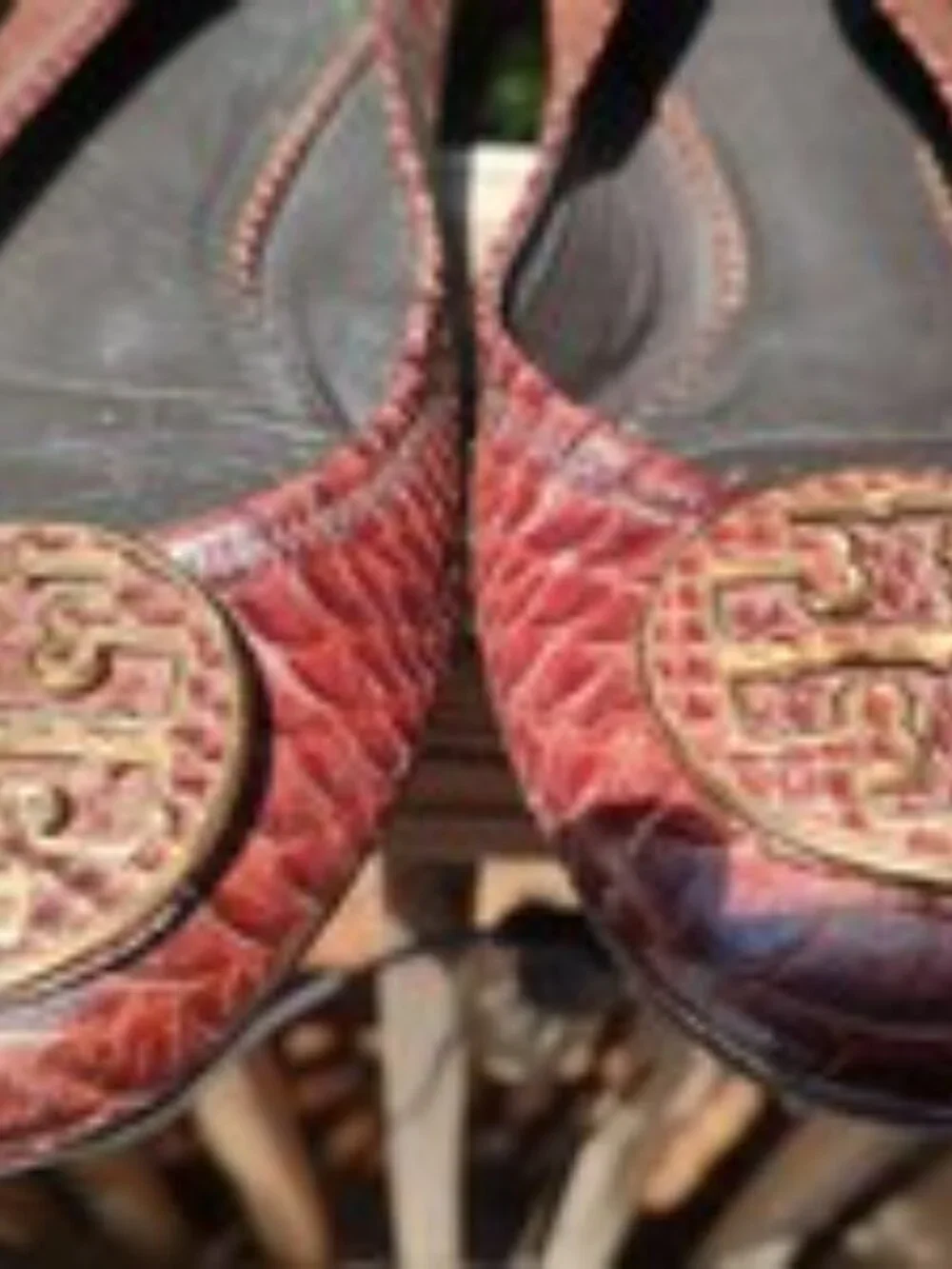 TORY BURCH Dark Brown Minnie Snake Skin Ballet Flats Size 9